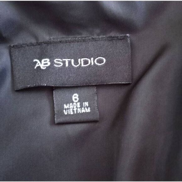 AB STUDIO BLACK & WHITE GEOMETRIC PRINT DRESS SZ.6 EUC. - Picture 7 of 9